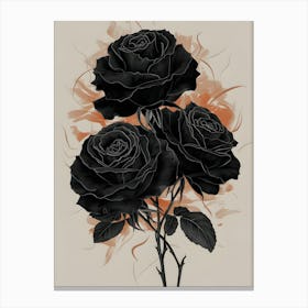 Black Roses Canvas Print