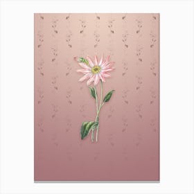 Vintage Mr. Dickson's Echinacea Botanical on Dusty Pink Pattern n.1550 Canvas Print