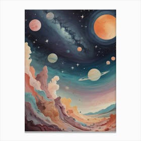 Planets In Space 4 Canvas Print