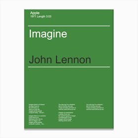 Minimal Style, John Lennon, Imagine, Music, Art, Poster, Wall Print Canvas Print