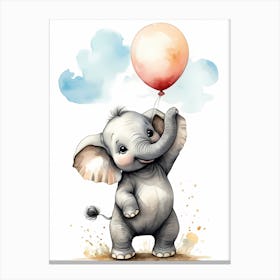 Adorable Chibi Baby Elephant (3) Canvas Print