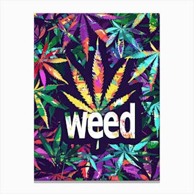 Groovy Marijuana Leaves Canvas Print