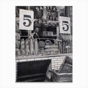 Bread Store, 259 Bleecker Street, Manhattan 1937 Canvas Print