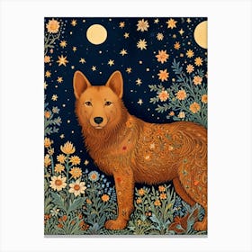 William Morris Wolf In The Moonlight Canvas Print