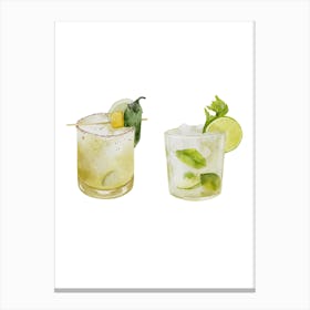 Cocktail Set. London Canvas Print