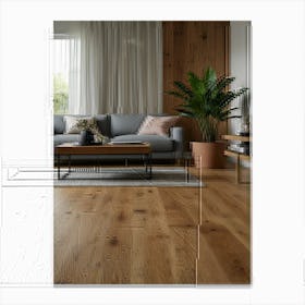 Modern Living Room 38 Canvas Print