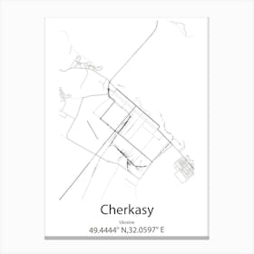 Cherkasy,Ukraine Minimalist Map Canvas Print