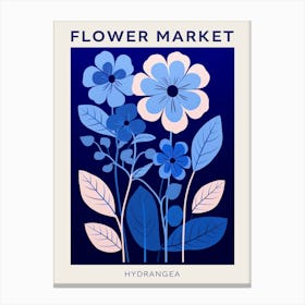 Blue Flower Market Poster Hydrangea 5 Canvas Print