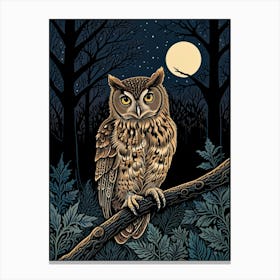 William Morris Owl In The Woods Canvas Print