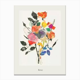Rose 1 Collage Flower Bouquet Poster Canvas Print