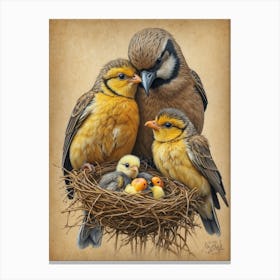 Family Of Birds Canvas Print