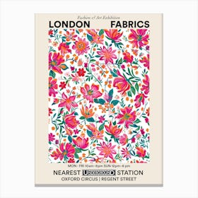Poster Flower Luxe London Fabrics Floral Pattern 4 Canvas Print