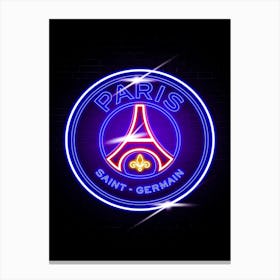 Psg Teamplate Neon Logo Canvas Print