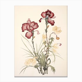 Ayame Japanese Iris 1 Vintage Japanese Botanical Canvas Print