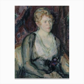 Portrait Of Mrs,Agda Vilén,1917 By Magnus Enckell Canvas Print