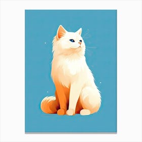 White Cat With Blue Eyes 1 Canvas Print