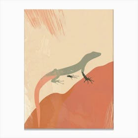 Lizard Coral Minimalist Modern Illustration Canvas Print