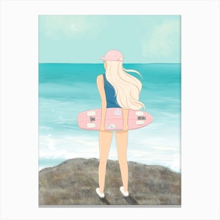 Skateboard Girl Canvas Print