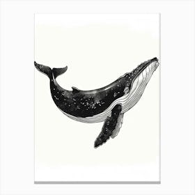 B&W Blue Whale Canvas Print