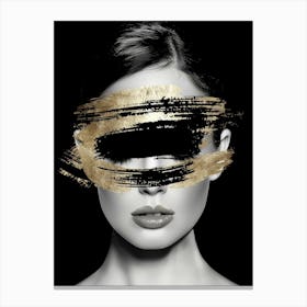 Gold And Black 37 Canvas Print