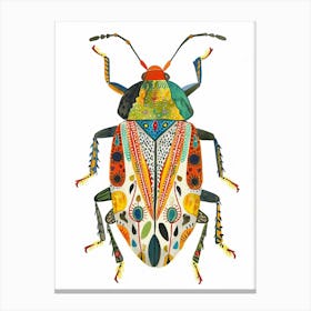 Colourful Insect Illustration Pill Bug 9 Canvas Print