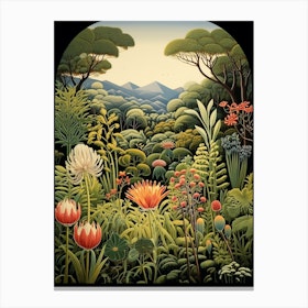 Kirstenbosch Botanical Gardens South Africa Henri Rousseau Style 1 Canvas Print