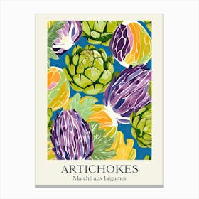 Marche Aux Legumes Artichokes Summer Illustration 2 Canvas Print