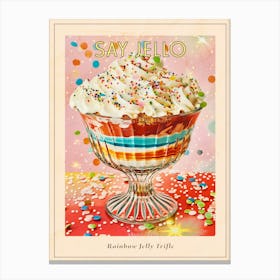 Rainbow Layered Jelly Trifle Retro Collage 2 Poster Canvas Print