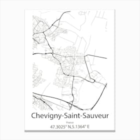 Chevigny Saint Sauveur,France Minimalist Map Canvas Print