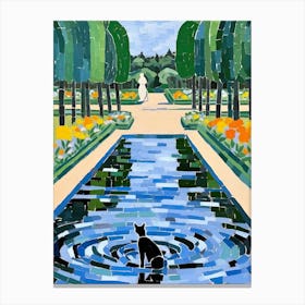 Versailles Gardens France, Cats Matisse Style 4 Canvas Print