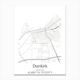 Dunkirk,United States Minimalist Map Canvas Print