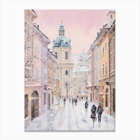 Dreamy Winter Painting Vienna Austria 4 Canvas Print