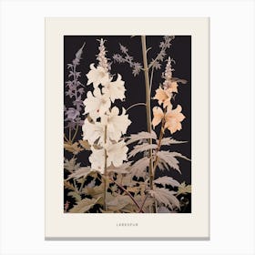 Flower Illustration Larkspur 1 Poster Canvas Print