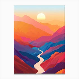 Mountain peaks with river Canvas Print