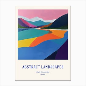 Colourful Abstract Abisko National Park Sweden 3 Poster Blue Canvas Print