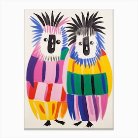 Colourful Kids Animal Art Porcupine 1 Canvas Print