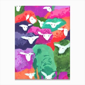 Colorful Sheep Cocktail, Tropical Canvas Print