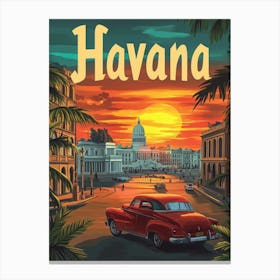 Aihrgdesign A Mid Century Modern Travel Poster For Havana Sho 6faf66c2 C2ac 4388 99d0 9f1727f040ab 2 Canvas Print