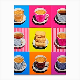 Coffee & Cookies Tile Effect Canvas Print