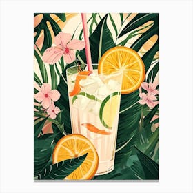 Art Deco Tropical Cocktail Canvas Print