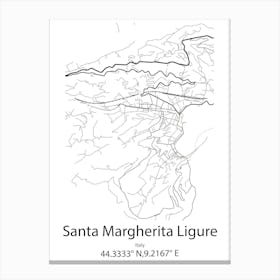 Santa Margherita Ligure,Italy Minimalist Map Canvas Print