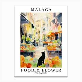 Food Market With Cats In Malaga 2 Poster Canvas Print