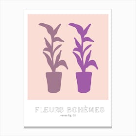 Fleur Bohemes Boho Flowers Botanique Lilac Canvas Print