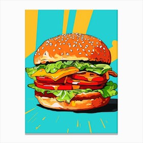 Hamburger Colour Splash 3 Canvas Print
