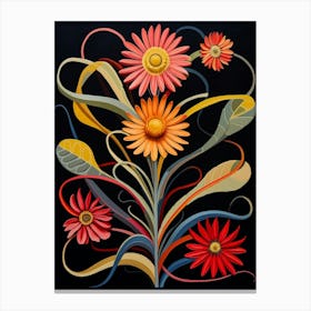 Gaillardia 3 Hilma Af Klint Inspired Flower Illustration Canvas Print