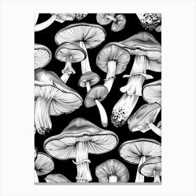 Seamless Pattern Of Mushrooms 1 Canvas Print