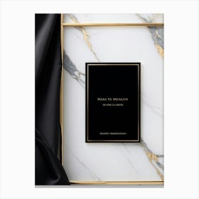 Black Card Engagement Invitation Featuring A Sleek Modern Geometric Design Bathed In A Luxurious G (1) Canvas Print