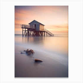 Pier At Sunset Canvas Print