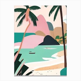 Palawan Island Malaysia Muted Pastel Tropical Destination Canvas Print