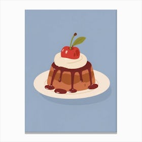 Pudding Topped With Cherry Canvas Print